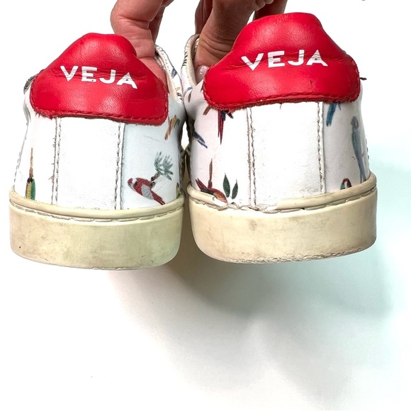 RARE Veja x G. Kero Kids Parrot Leather Sneakers Velcro Size 32 - US 1 - Picture 9 of 12